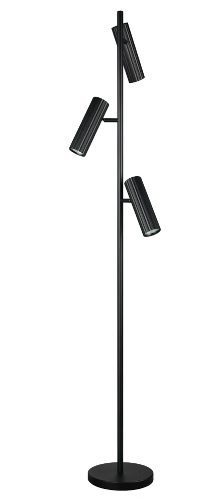 Trio Leuchten 467700332 SOKA - Čtecí černá stojací tříramenná lampa 3 x GU10, 150cm