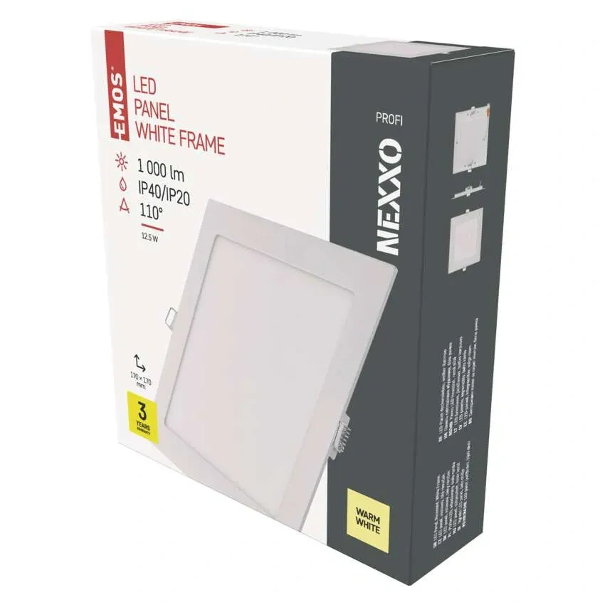 EMOS ZD2134 NEXXO - Podhledový LED panel, 12,5W, 1000lm, 3000K, IP40/IP20, 17 x 17cm