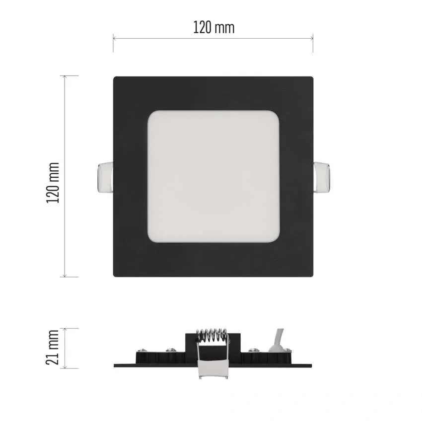 EMOS ZD2323 NEXXO - Podhledový černý LED panel, 7W, 480lm, 3000 + 3500 + 4000K, IP40/IP20, 12 x 12cm