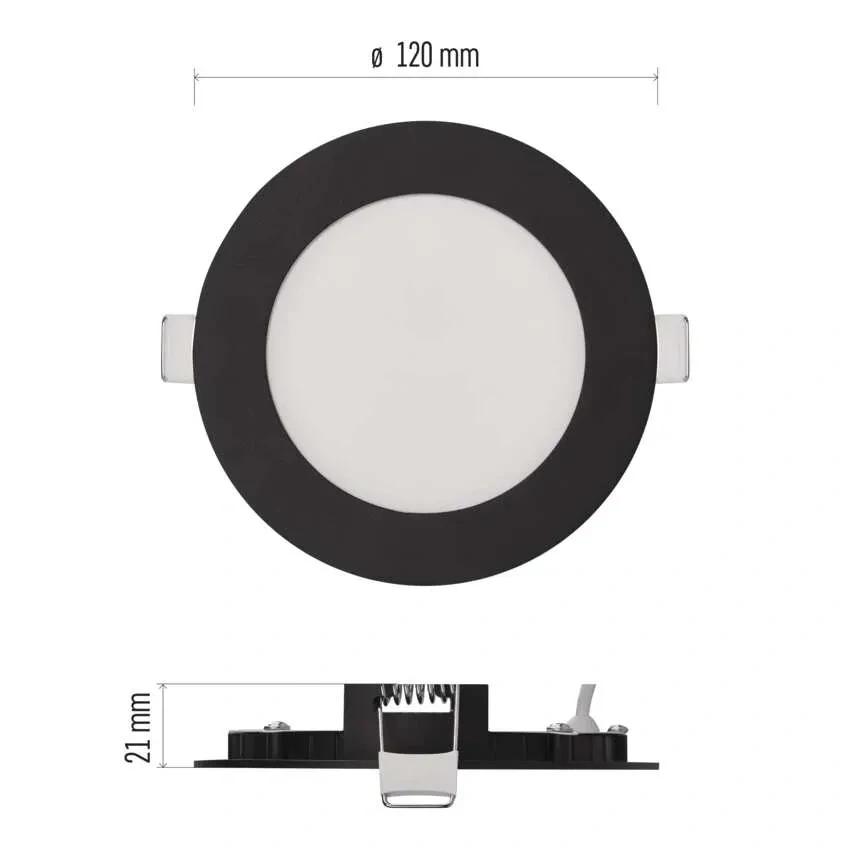 EMOS ZD1323 NEXXO - Podhledový černý LED panel, 7W, 480lm, 3000 + 3500 + 4000K, IP40/IP20, Ø 12cm
