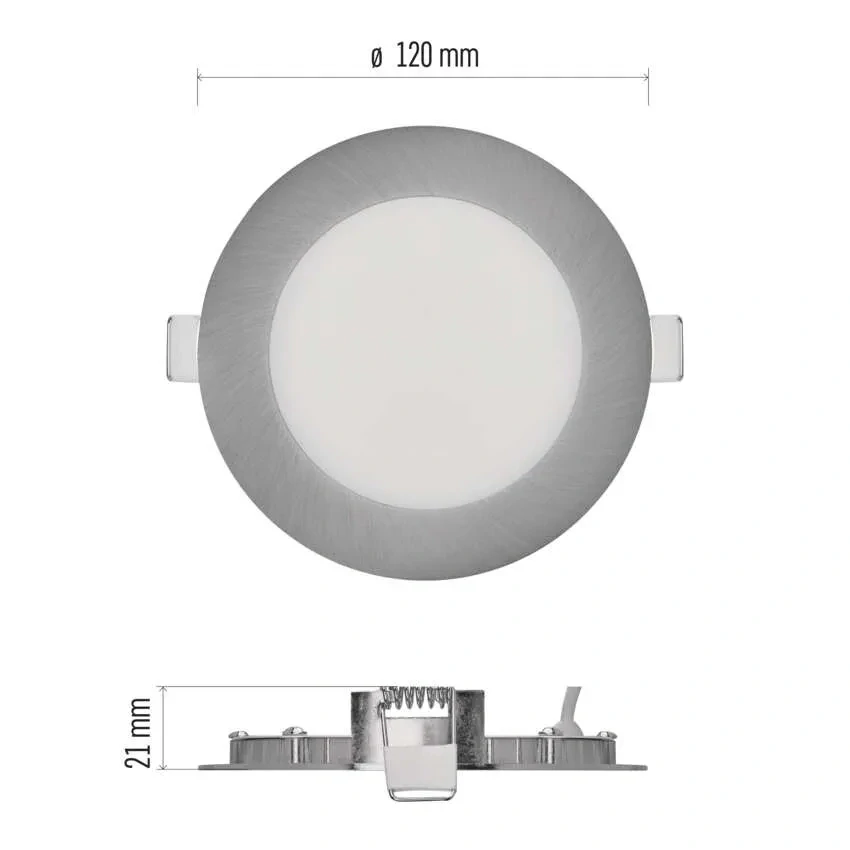 EMOS ZD1223 NEXXO - Podhledový stříbrný LED panel, 7W, 480lm, 3000 + 3500 + 4000K, IP40/IP20, Ø 12cm