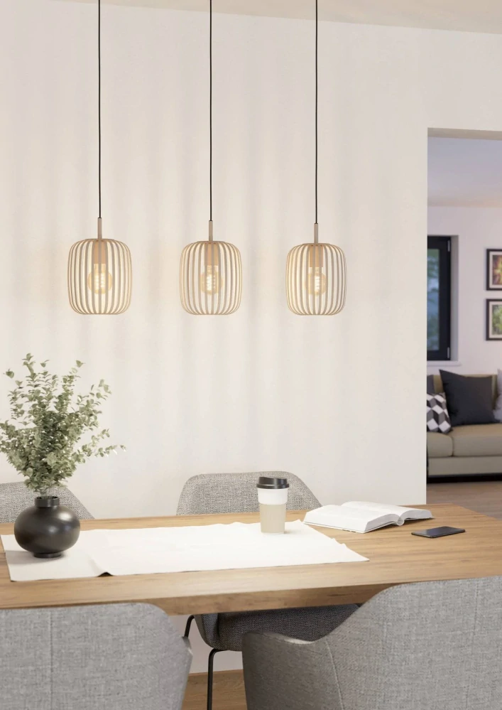 Eglo 900497 ROMAZZINA - Závěsné kovové svítidlo v kovové barvě, 3x E27, 90cm
