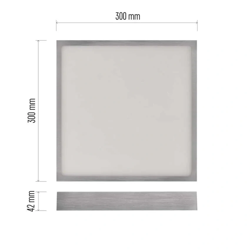 EMOS ZM6253 NEXXO - Přisazený stropní LED panel v broušeném niklu, 28,5W, 2700lm, 3000 + 3500 + 4000K, IP40/IP20, 30 x 30cm