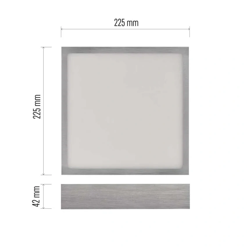 EMOS ZM6243 NEXXO - Přisazený stropní LED panel v broušeném niklu, 21W, 1900lm, 3000 + 3500 + 4000K, IP40/IP20, 22,5 x 22,5cm