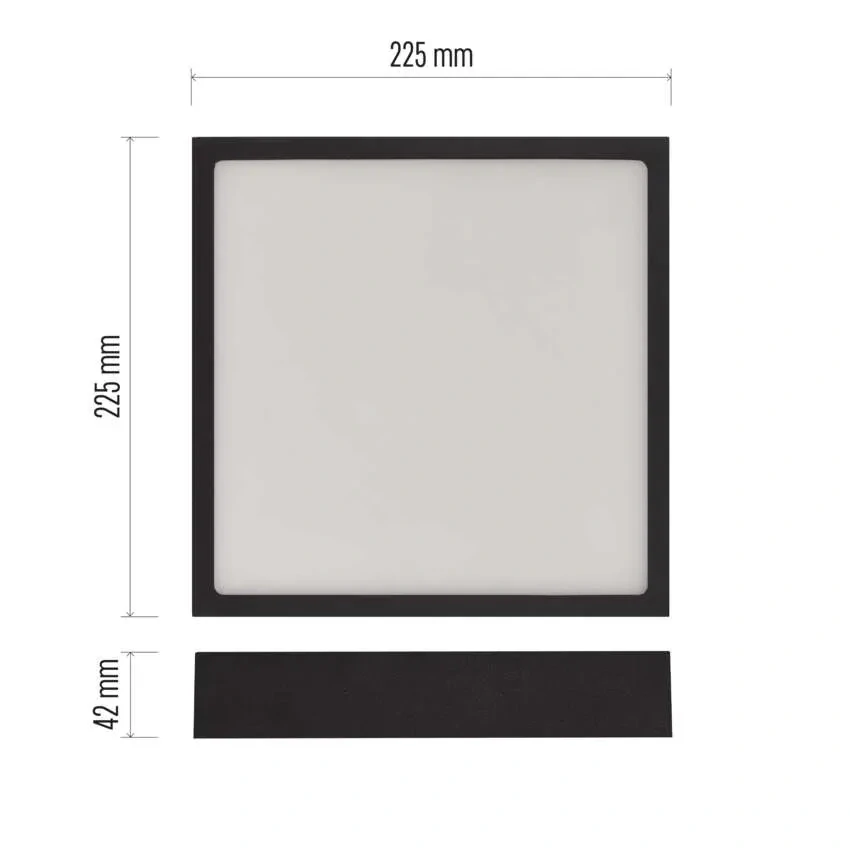 EMOS ZM6343 NEXXO - Přisazený stropní LED panel v černé barvě, 21W, 1900lm, 3000 + 3500 + 4000K, IP40/IP20, 22,5 x 22,5cm