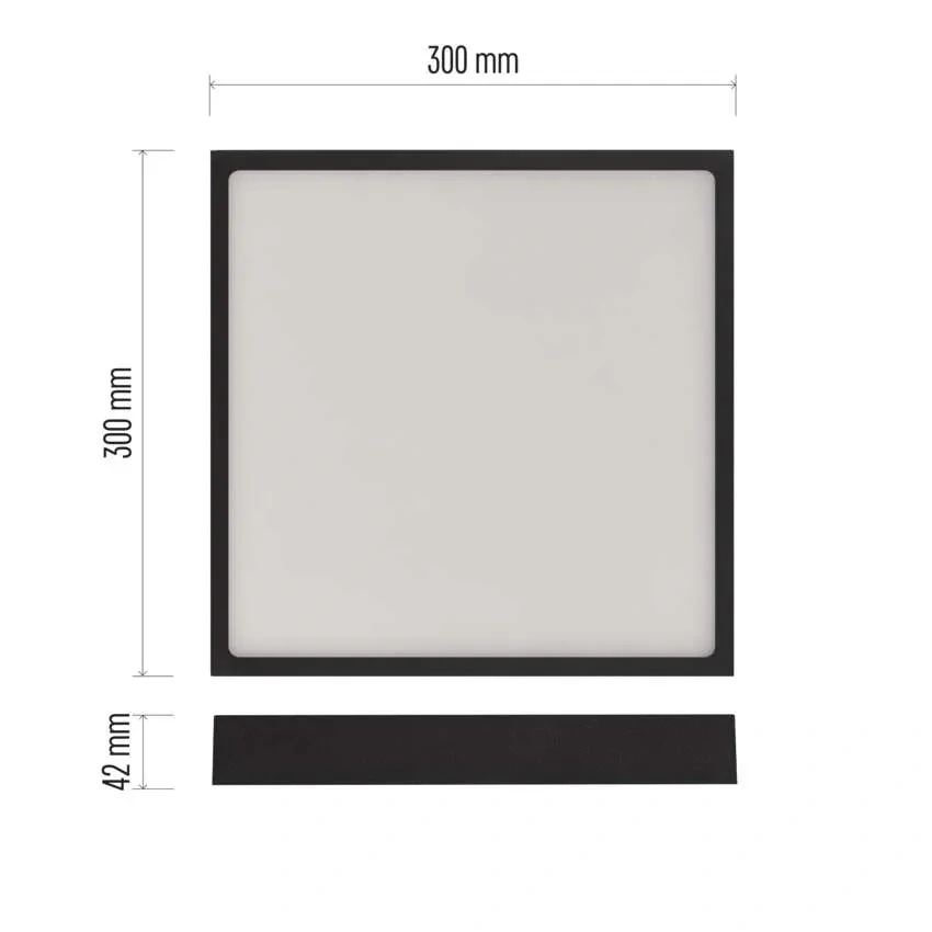 EMOS ZM6353 NEXXO - Přisazený stropní LED panel v černé barvě, 28W, 2700lm, 3000 + 3500 + 4000K, IP40/IP20, 30 x 30cm