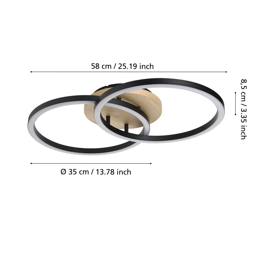 Eglo ZIGBEE 901743 LOMALTAS-Z - Stropní LED svítidlo ovládané ovladačem, nebo z mobilní aplikace, LED 32W, 58 x 35cm