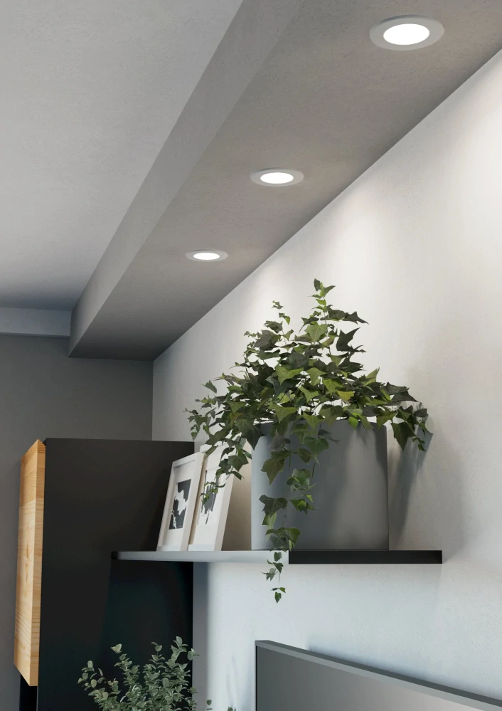 Eglo 901429 FUEVA 6-Z - 3 ks LED podhledových RGB svítidel ovládaných ovladačem, nebo z mobilní aplikace, LED 3 x 2,8W, Ø 8,8cm