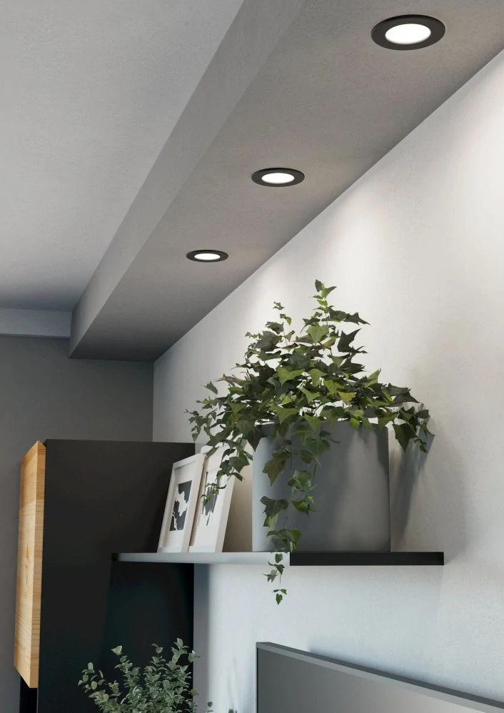 Eglo 901425 FUEVA 6-Z - 3 ks LED podhledových RGB svítidel ovládaných ovladačem, nebo z mobilní aplikace, LED 3 x 2,8W, Ø 8,8cm