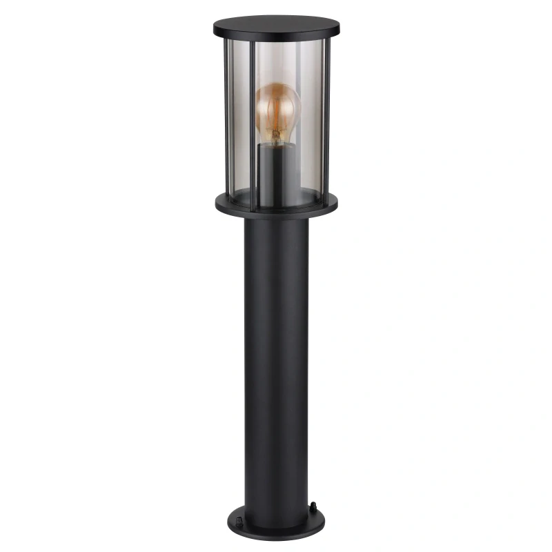 Globo 31362 GRACEY - Venkovní stojací lampa v černé barvě kovu a kouřovým sklem, 1 x E27, IP54, 60cm