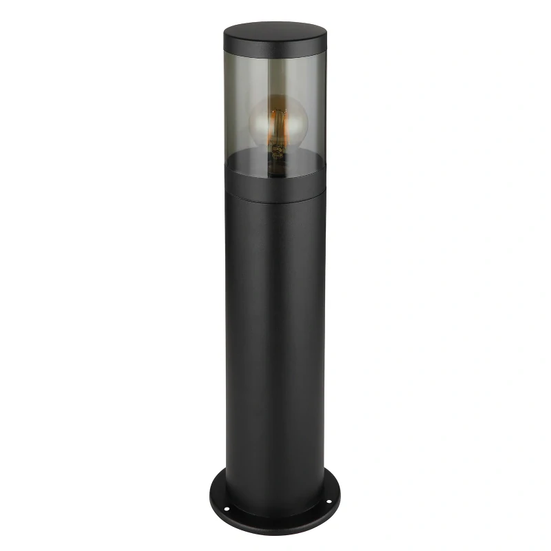 Globo 32015BS XELOO - Venkovní stojací lampa v černé barvě kovu a kouřovým sklem, 1 x E27, IP44, 50cm