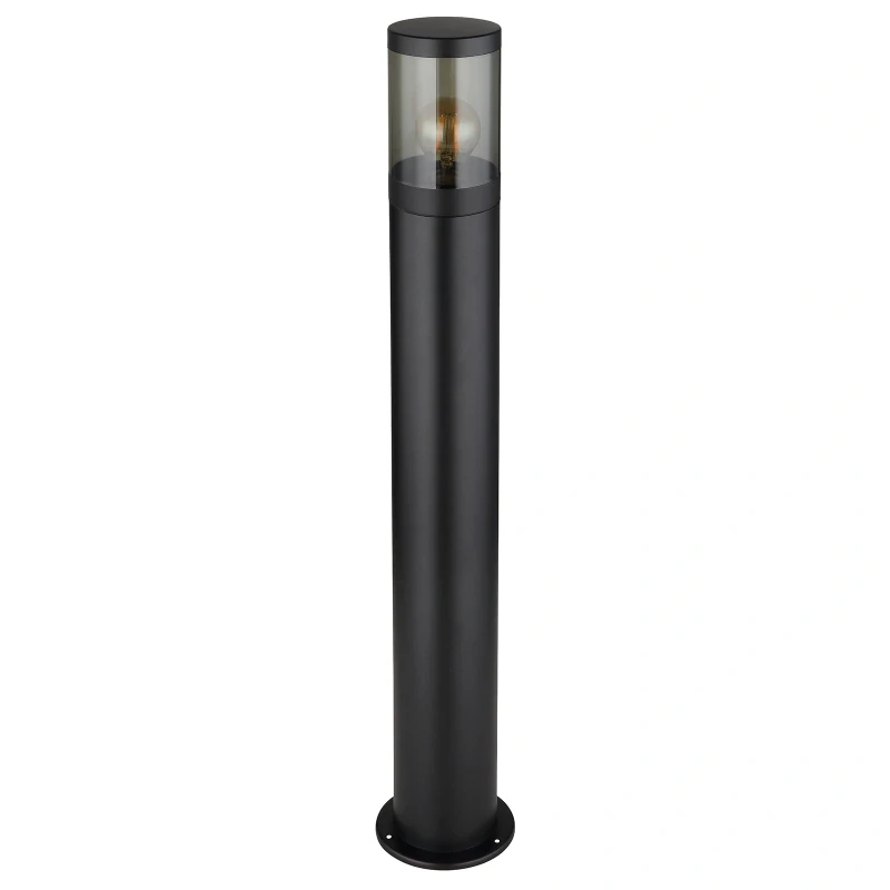Globo 32016BS XELOO - Venkovní stojací lampa v černé barvě kovu a kouřovým sklem, 1 x E27, IP44, 80cm