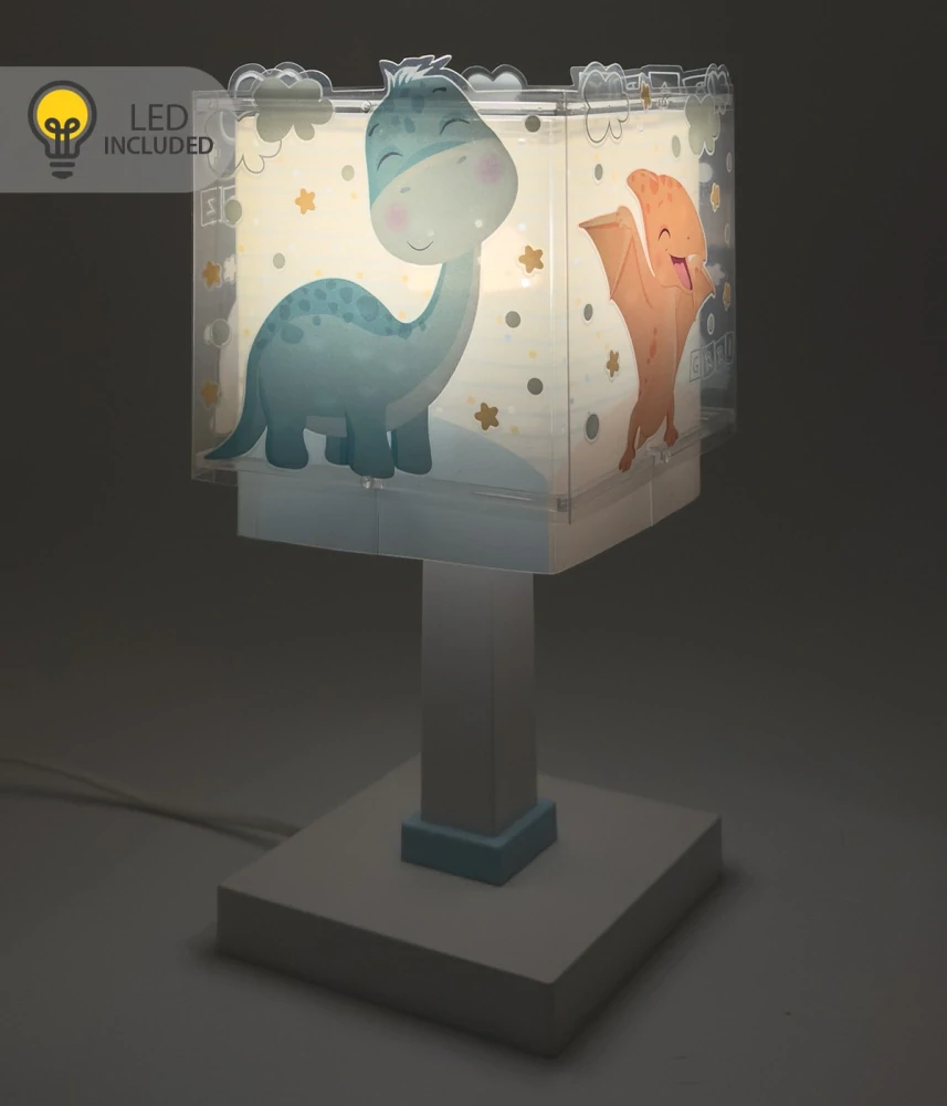 Dalber 63451 BABY DINOS - Dětská stolní lampička s dinosaury, fosforeskující