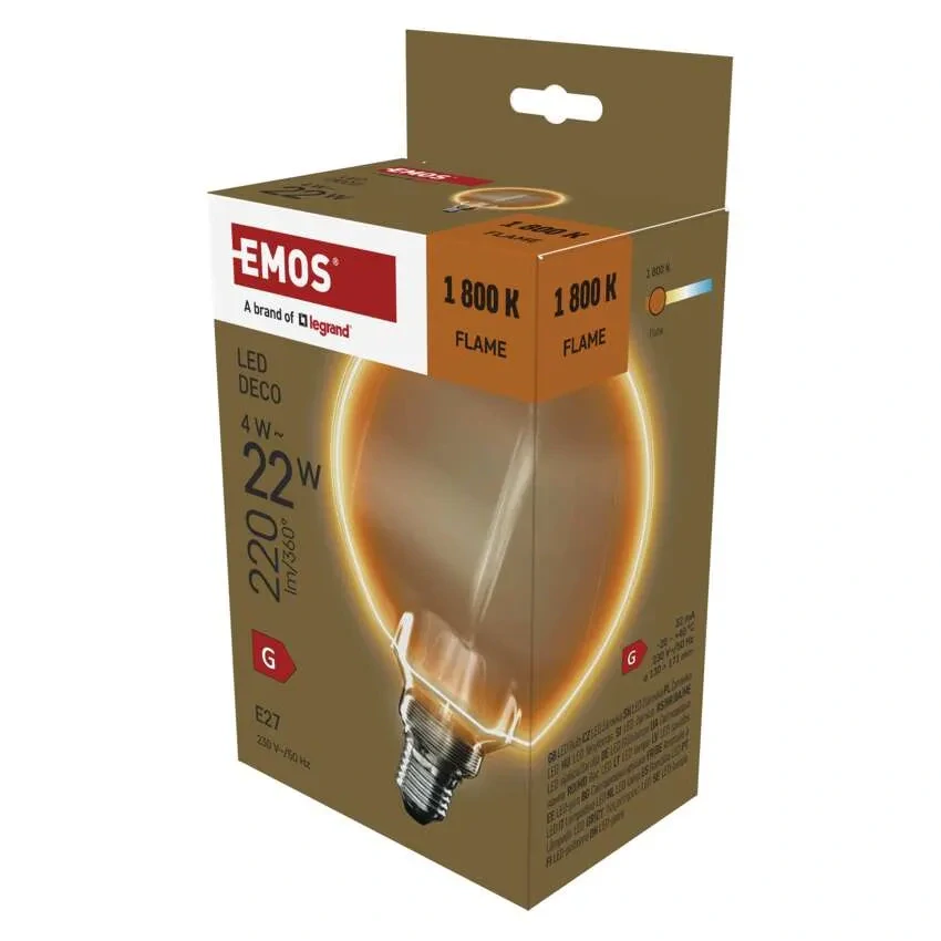 Emos Z5BO11 DECO VINTAGE BULB - Retro LED dekorativní žárovka G130OA, 4W, 1800K