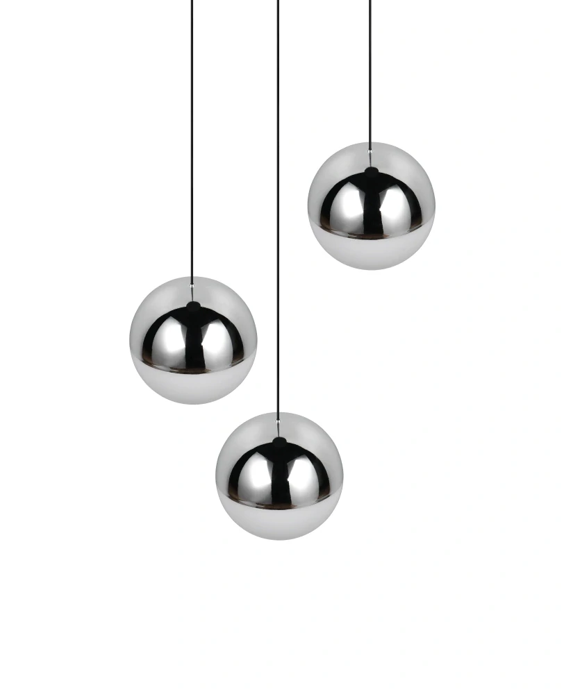 Trio Leuchten R33553306 SENTA - Závěsné svítidlo nad jídelní stůl se stínidly v lesklém chromu, LED 15W, 4000K
