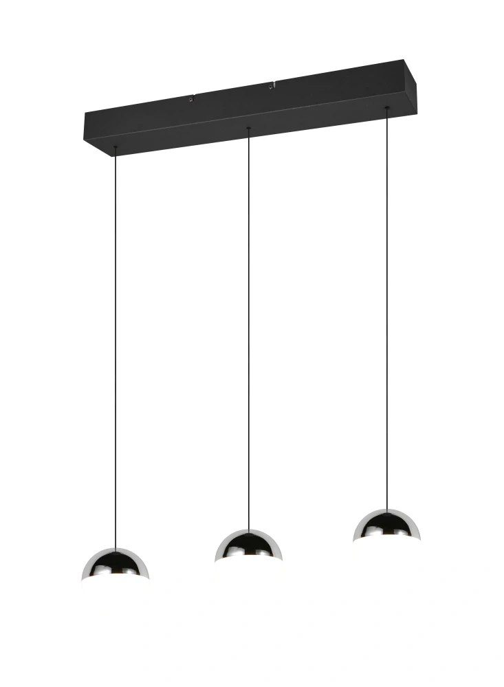Trio Leuchten R33553106 SENTA - Závěsné svítidlo nad jídelní stůl se stínidly v lesklém chromu, LED 15W, 4000K, 62cm
