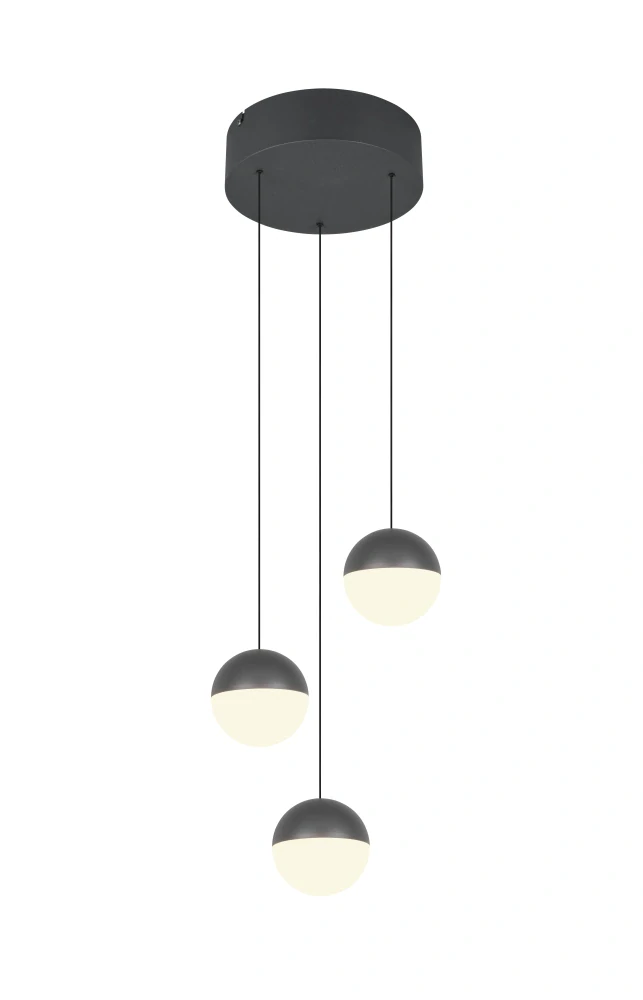 Trio Leuchten R33553342 SENTA - Závěsné svítidlo nad jídelní stůl v antraitové barvě, LED 15W, 3000K