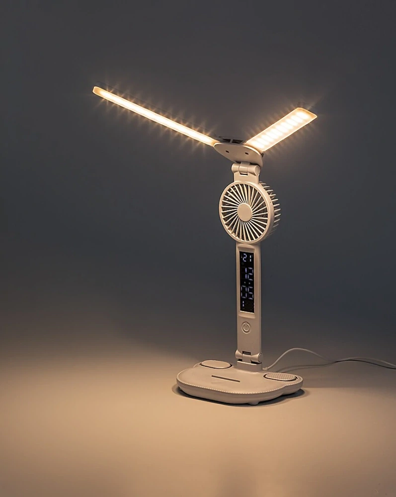 Rabalux 74030 NOVILO - LED dotykem stmívatelná stolní lampa s ventilátorem, LED 7W, 420lm, 3000-4000-6500K