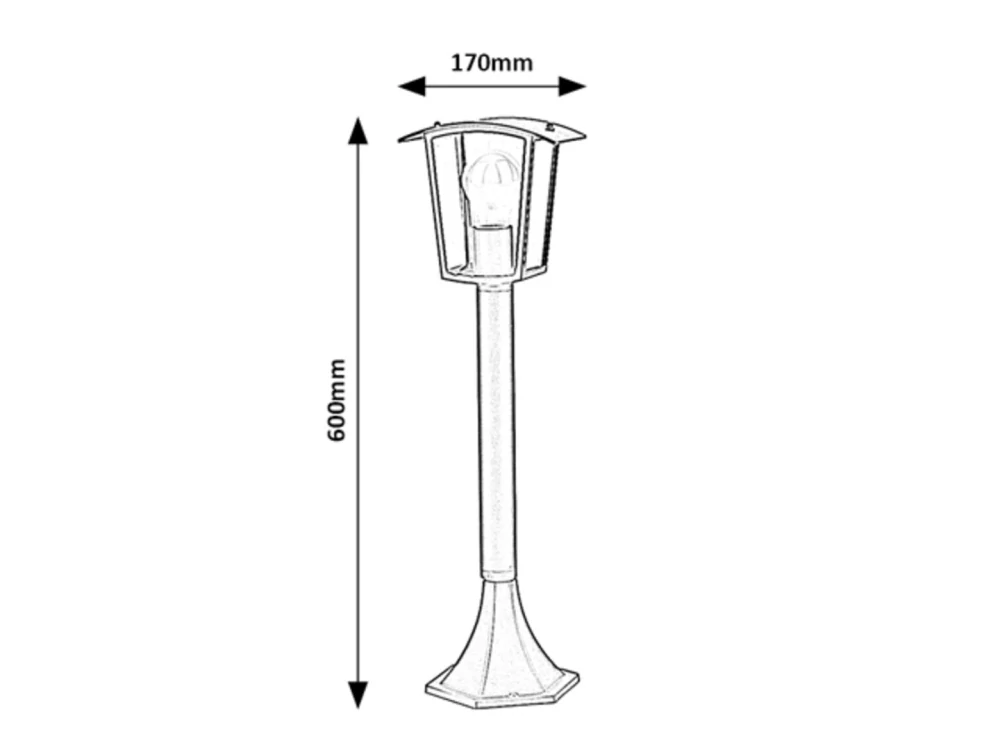 Rabalux 7128 TAVERNA  - Stojací venkovní lampa v černé barvě, 1x E27, IP44, 60cm