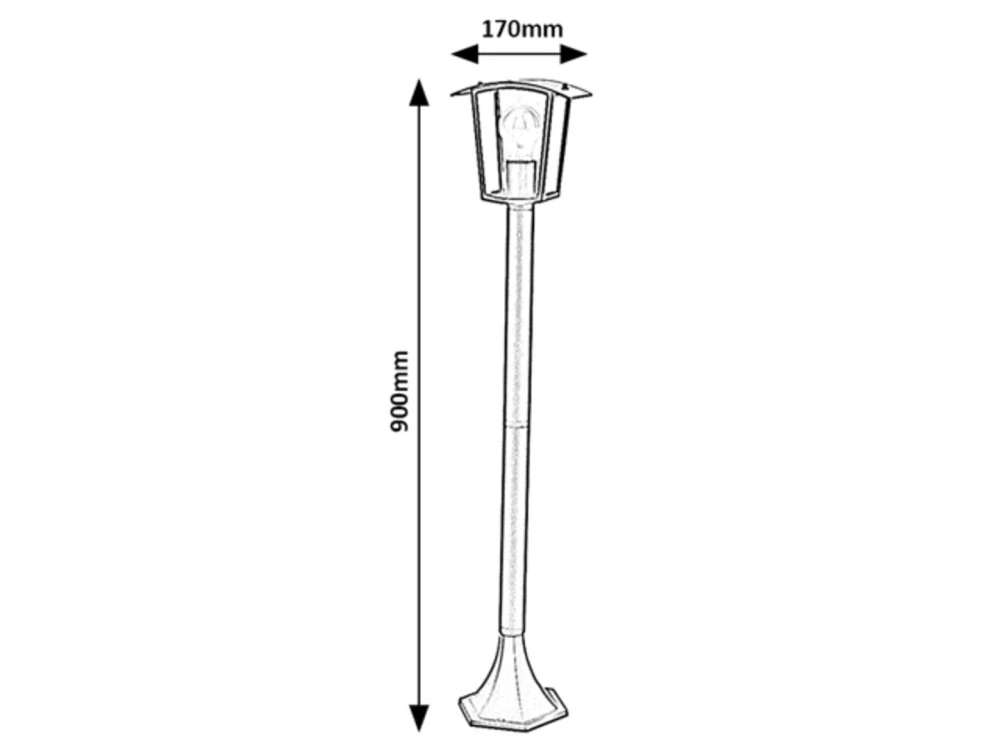 Rabalux 7129 TAVERNA  - Stojací venkovní lampa v černé barvě, 1x E27, IP44, 90cm
