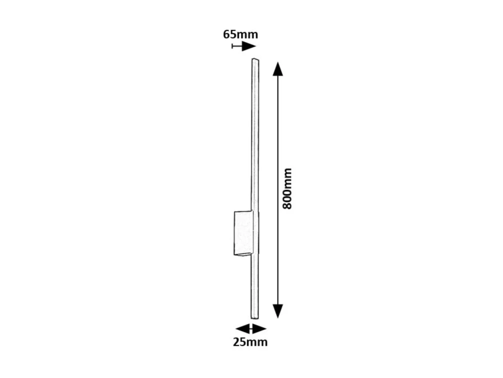 Rabalux 77125 KELEBIA - LED nástěnné nepřímé svítidlo v černé barvě, LED 12W, 3000K, 80cm