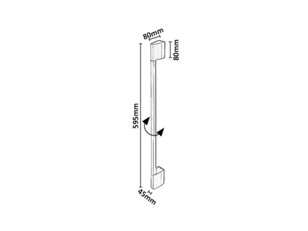 Rabalux 77052 ZILINA - LED nástěnné nepřímé svítidlo v černé barvě, LED 8W, 3000K, IP54, 59,5cm