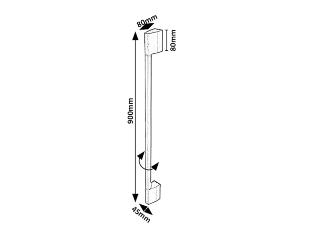 Rabalux 77053 ZILINA - LED nástěnné nepřímé svítidlo v černé barvě, LED 8W, 3000K, IP54, 90cm