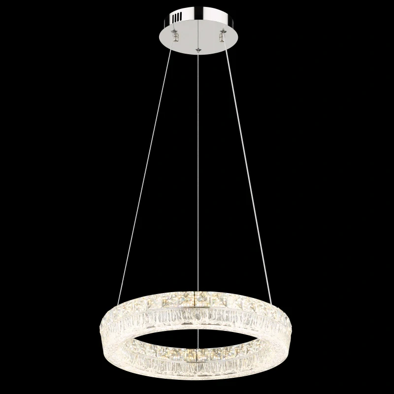 Globo 67387-24 LAUREL - Křišťálový závěsný lustr stmívatelný ovladačem, LED 24W, 2700–6000K, Ø 40cm