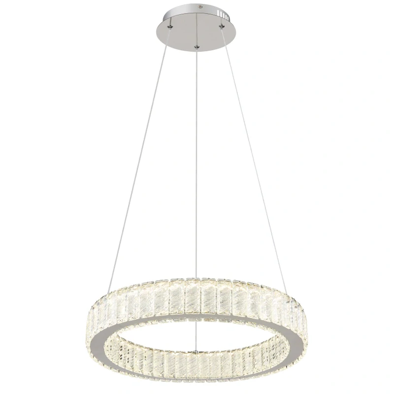 Globo 67162-50 MUCKY - Křišťálový závěsný lustr stmívatelný ovladačem, LED 50W, 2700–6500K, Ø 50cm