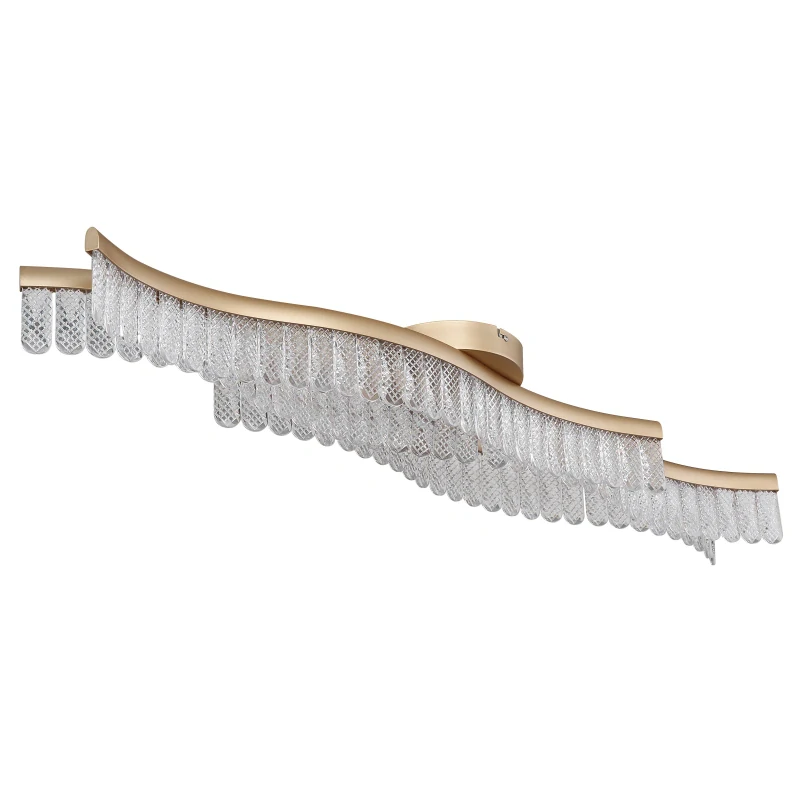 Globo 67348DG JULIET - Moderní stropní křišťálový lustr v matné zlaté barvě, LED 35W, 3200K, 108cm