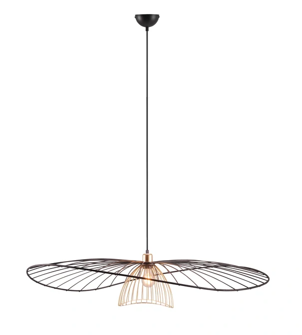 Trio Leuchten R36791032 LAURIS - Závěsné retro černo zlaté svítidlo 1 x E27, Ø 100cm