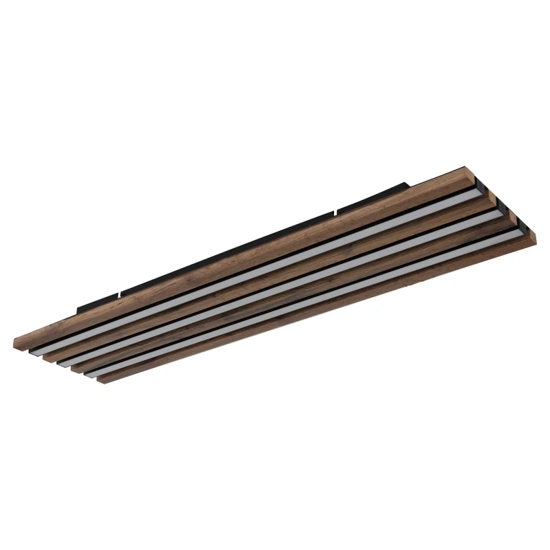 Globo 67347D4 HAYDEN - Stropní LED svítidlo v černé barvě s MDF dřevem, LED 30W, 3000K, 80 x 20cm