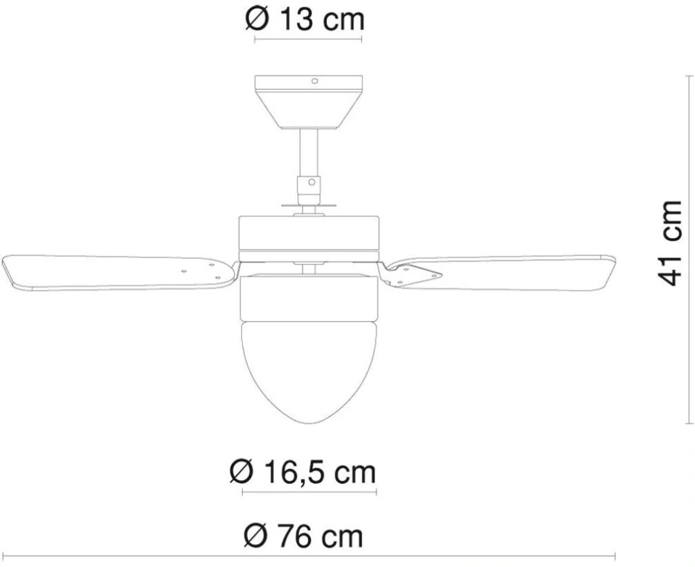 GLOBO 0332 MARVA - Stropní ventilátor s osvětlením, nikl matný, 1xE27 60W, 3 rychlosti, 2 směry otáčení, Ø 76 cm, výška 41 cm