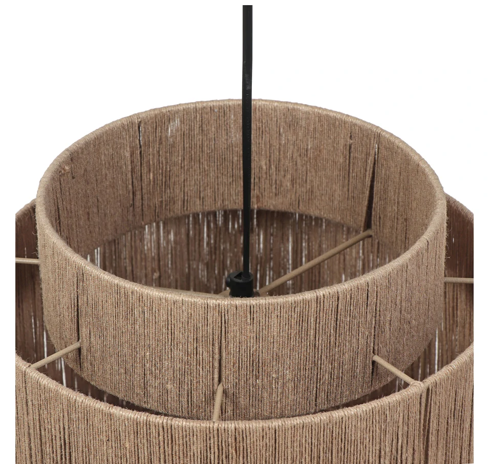 Trio Leuchten 366800136 SMILLA - Závěsný lustr se stínidlem z juty, 1 x E27, Ø 31cm