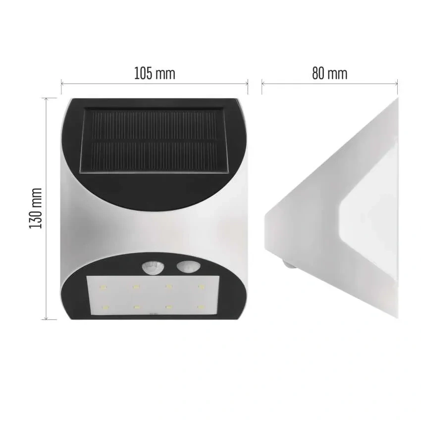 Emos ZG172S LUMI - LED nástěnné solární svítidlo s pohybovým čidlem, 240lm, 4000K, IP54