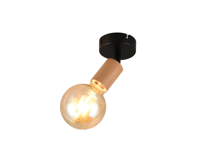 Trio Leuchten R86681035 LAMEGO - Nástěnná nebo stropní černá lampička v retro stylu, 1 x E27