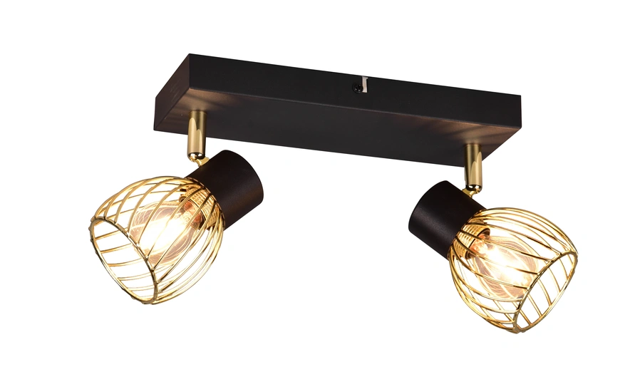 Trio Leuchten R81382080 ARDON - Nástěnné nebo stropní bodové svítidlo v černé a zlaté barvě, 2 x E14