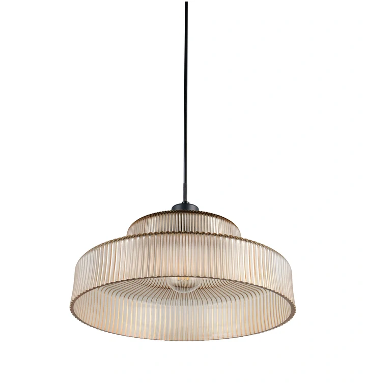 Trio Leuchten R36761013 ABELLA - Závěsný lustr se skleněným jantarovým stínidlem, 1 x E27