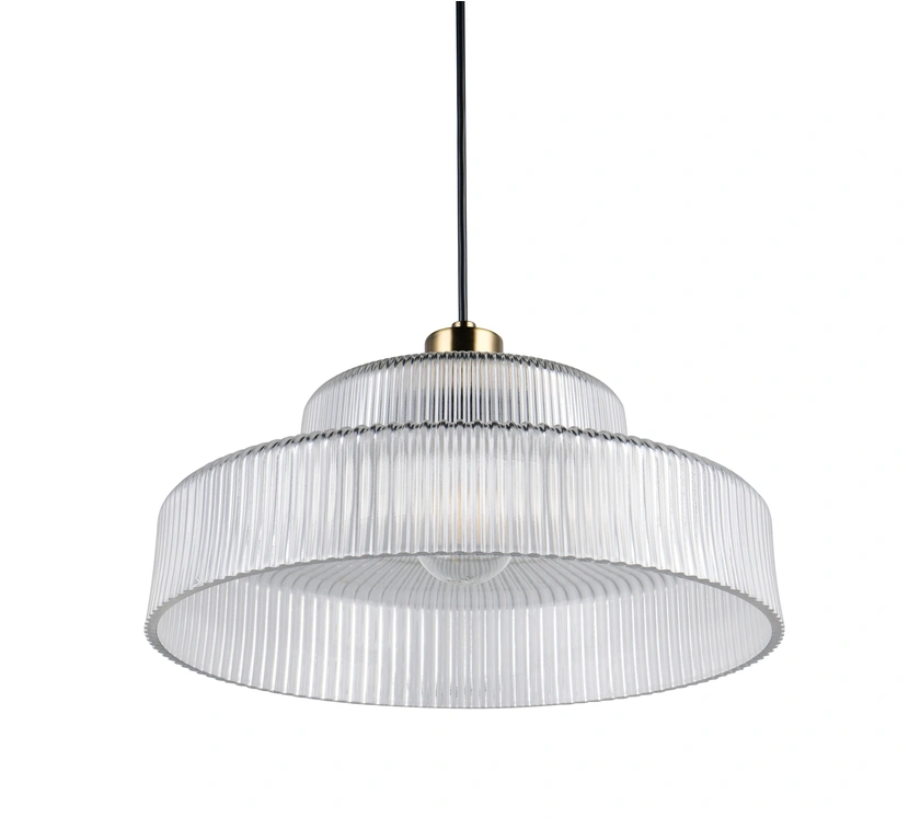 Trio Leuchten R36761052 ABELLA - Závěsný mosazný lustr se skleněným stínidlem, 1 x E27