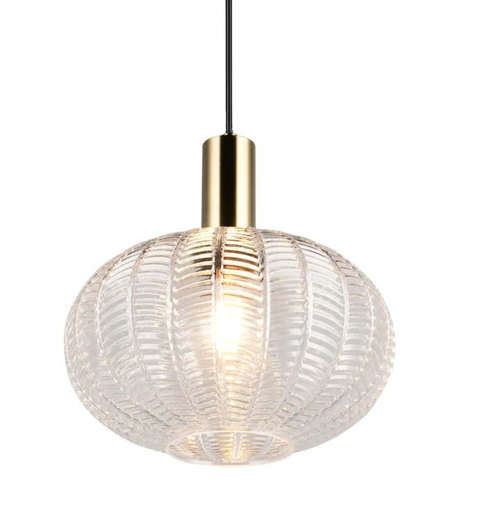 Trio Leuchten R36761052 ELVEZIA - Závěsný lustr s mosaznými prvky, 1 x E27