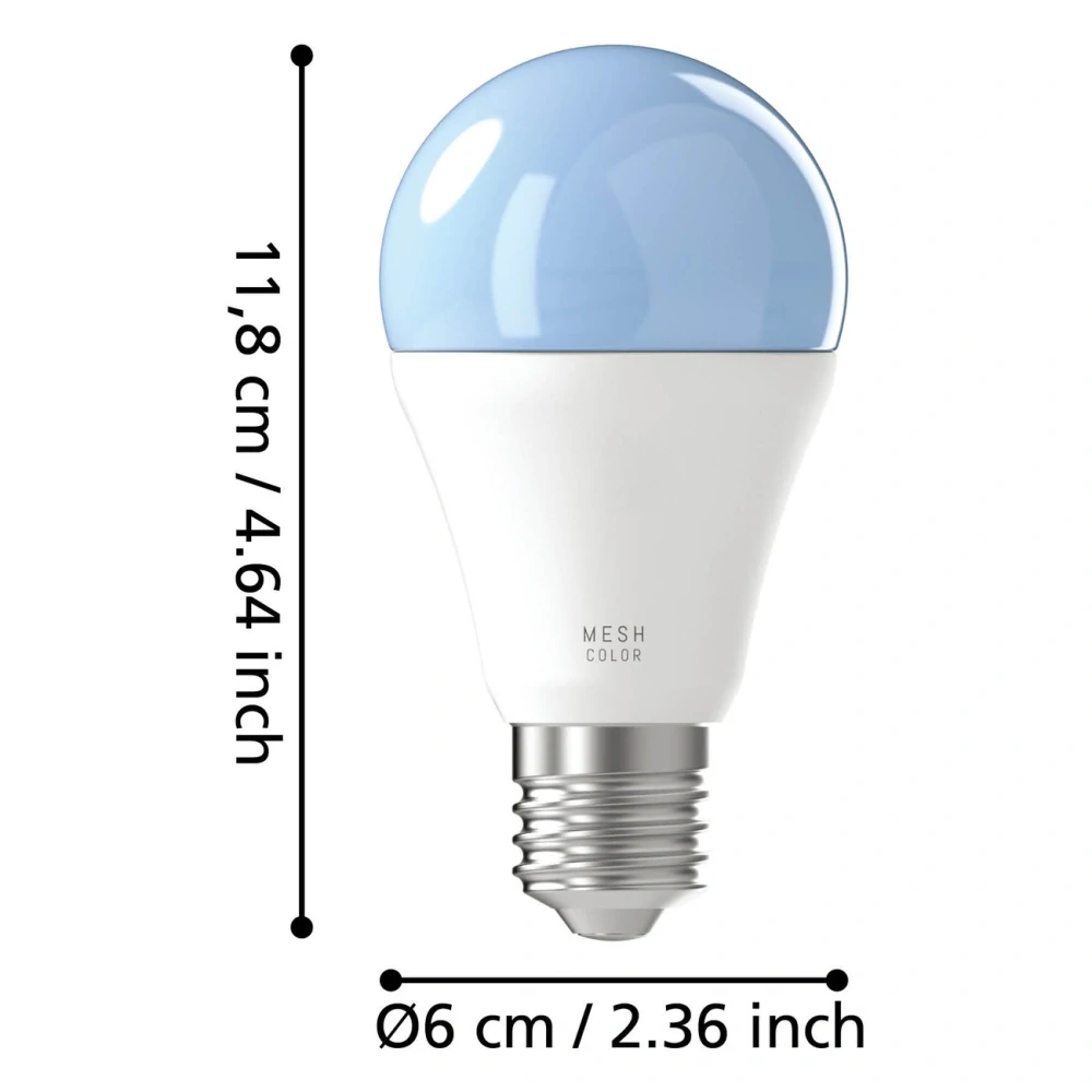 Eglo ZIGBEE 110396 SMART LED BULB E27 - Chytrá LED RGB žárovka A60, ovládání ovladačem nebo z mobilní aplikace, LED 11W, 2700-6500K + RGB, E27