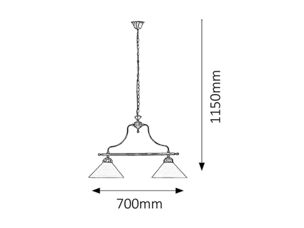 Rabalux 2707 MARIAN - Dvouramenný lustr v bronzové barvě 2 x E27, 70cm šířka