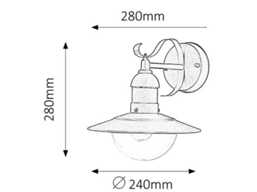 Rabalux 8681 OSLO - Venkovní nástěnné svítidlo v antické bílé, IP44, 1 x E27