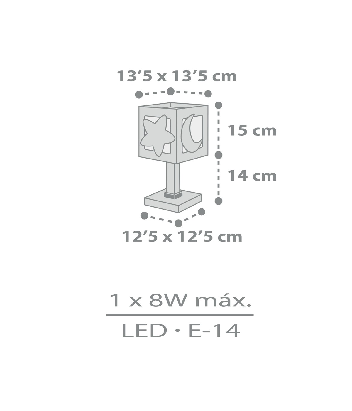 Dalber 63231E MOONLIGHT grey - Dětská stolní lampička v šedé barvě + Dárek LED žárovka