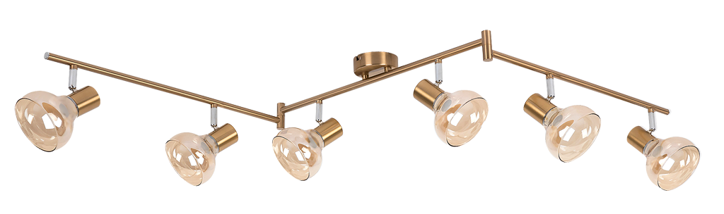 Rabalux 5553 HOLLY 2 - Moderní stropní svítidlo s jantarovými skly, 150cm šířka