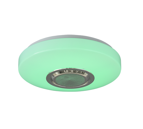 Trio Leuchten R69021101 MAIA - RGB svítidlo s reproduktorem + dálkový ovladač, LED 10W, 3000K + RGB, Ø 33cm