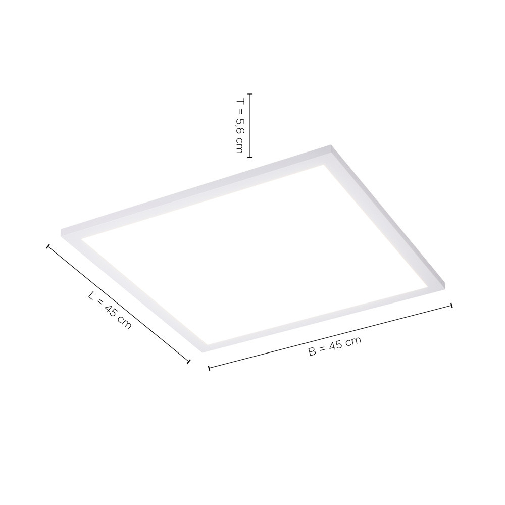 Leuchten Direkt  14531-16 FLAT - LED stropní svítidlo s dálkovým ovladačem, LED 28W, 2700-5000K, 45 x 45cm 