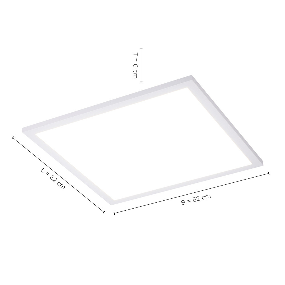 Leuchten Direkt 14532-16 FLAT - LED stropní svítidlo s dálkovým ovladačem, LED 41W, 2700-5000K, 62 x 62cm