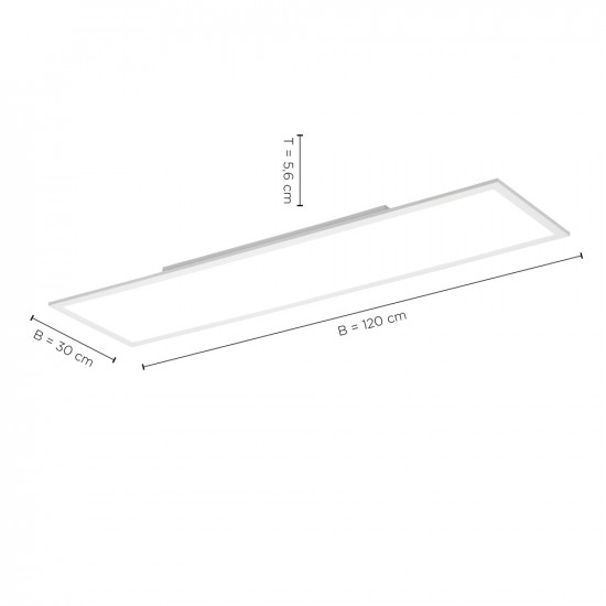 Leuchten Direkt 14533-16 FLAT - LED stropní svítidlo s dálkovým ovladačem, LED 41W, 2700-5000K, 120 x 30cm