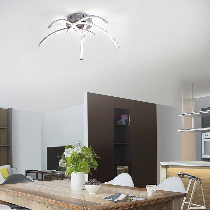 Leuchten Direkt 15340-55 VALERIE - LED stropní svítidlo v matném niklu, LED 18,5W, 3000K, Ø 47cm